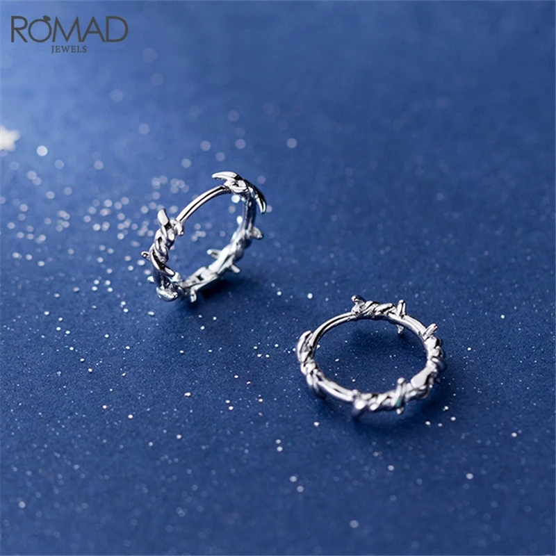 ROMAD маленькие серьги-кольца для женщин девочек в Корейском стиле, круглые серьги из стерлингового серебра 925 пробы, серьги Huggie, ювелирные изделия, подарки R50