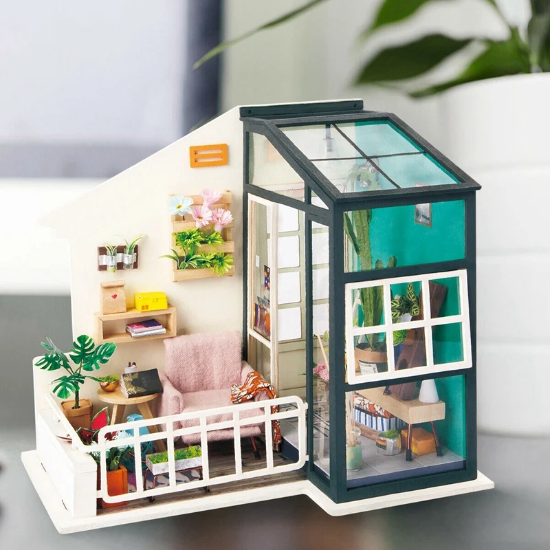 

Hot-DIY House with Furniture Children Adult Miniature Wooden Doll House Model Building Kits Dollhouse Toy Handmade Dollhouse