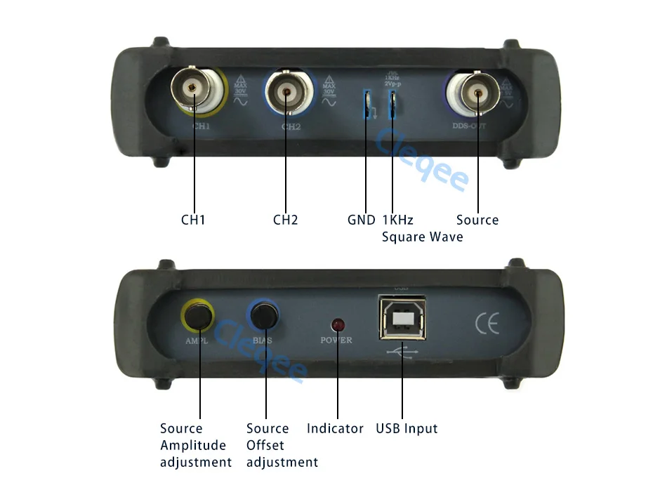 ISDS220B двойной пропуск цифровой Виртуальный осциллограф PC USB DDS функция полосы пропускания 60M 200M выборка 2 канала
