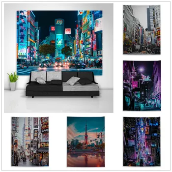 

City Street View Fantasy Trippy Tapestry Art Wall Hanging Sofa Table Bed Cover Home Decor Dorm Gift