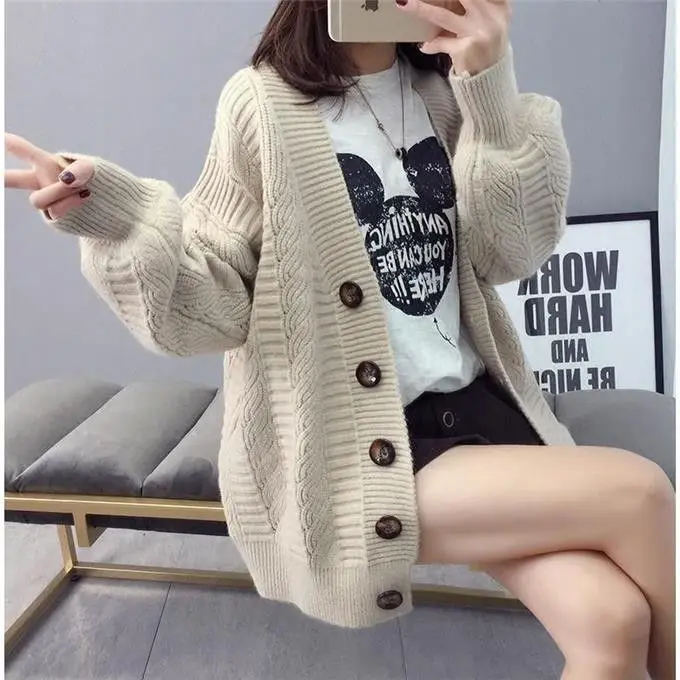 

Knitted Cardigan Women's 2020 New Style All-match Student Sweater Jacket Outdoor Women's Clothing