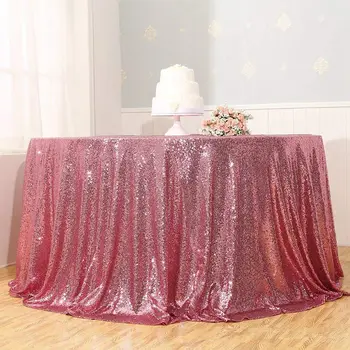 

Sequin Tablecloth Glittering Table Cover Dining Table Desk For Wedding Decoration Party Banquet Home Kitchen Round