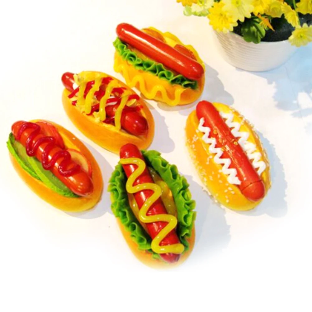 Kawaii Cute Squishy Funny Hot Dog Squishy Slow Rising Bread Fridge Magnetic Stickers Decor Toy Gift wholesale