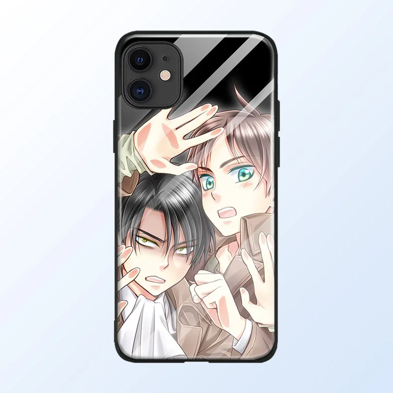 Стеклянный чехол для телефона Levi Ackerman Эрена йера iPhone SE 6s 7 8 x xr xs 11 pro max Samsung S note 9 10 20