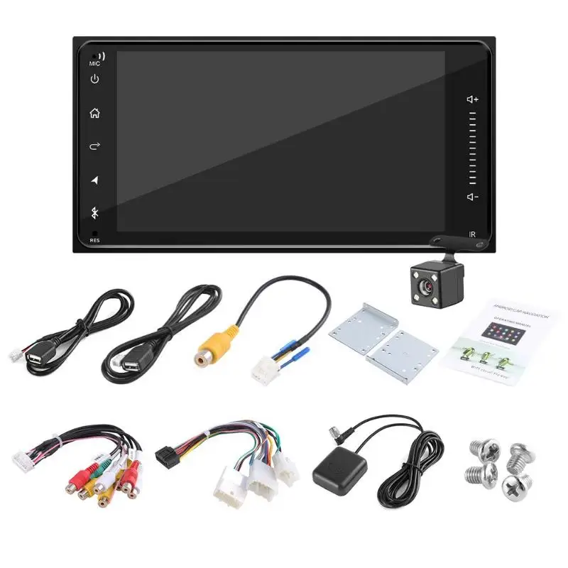 Автомагнитола 7 дюймов 2 DIN Android 8,1 Стерео gps Bluetooth MP5 мультимедийный плеер встроенный телефон книга и A2DP BT Музыка - Цвет: with Camera