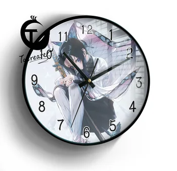 

Anime Peripheral Ghost Vanishing Blade Hanging Clock Modern Decoration Mute Creative Wall Clock Modern Design hidden safe
