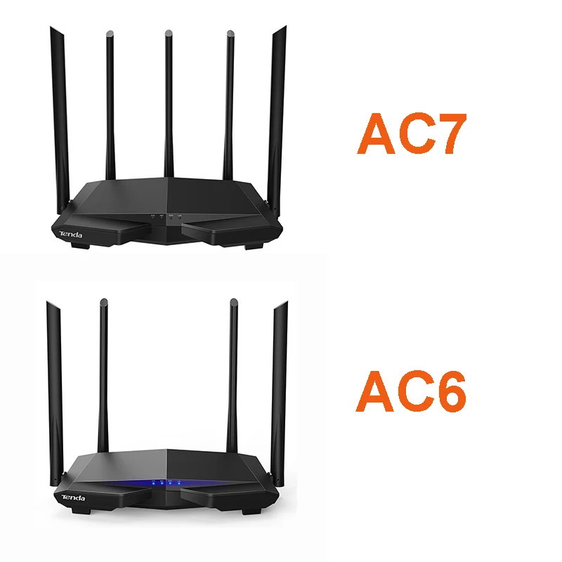 Tenda AC11/AC6/AC7/AC10 Wireless Wifi Router Gigabit Dual-Band AC1200 Repeater with 5*6dBi High Gain Antennas Wider Coverage