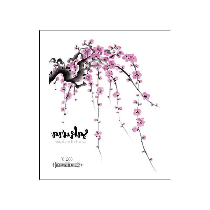Розовый Цветок сакуры тату дерево стикер любовь как Вишневый цветок сладкие
