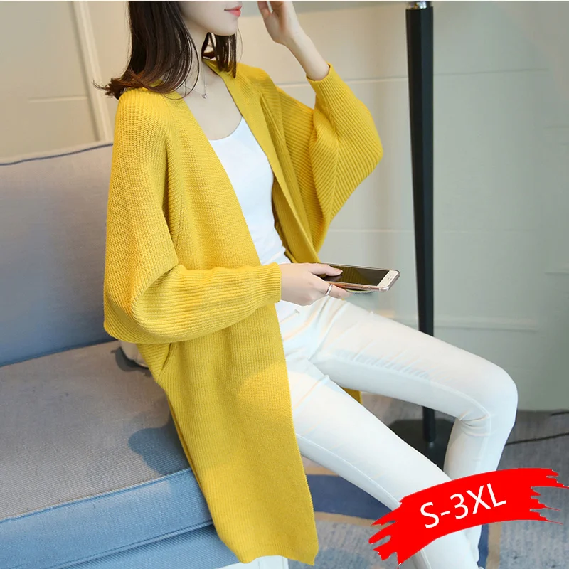 

2019 Women Long Cardigans Autumn Winter Stitch Poncho Knitting Sweater Female Over sized Shawl Cape Jacket Coat