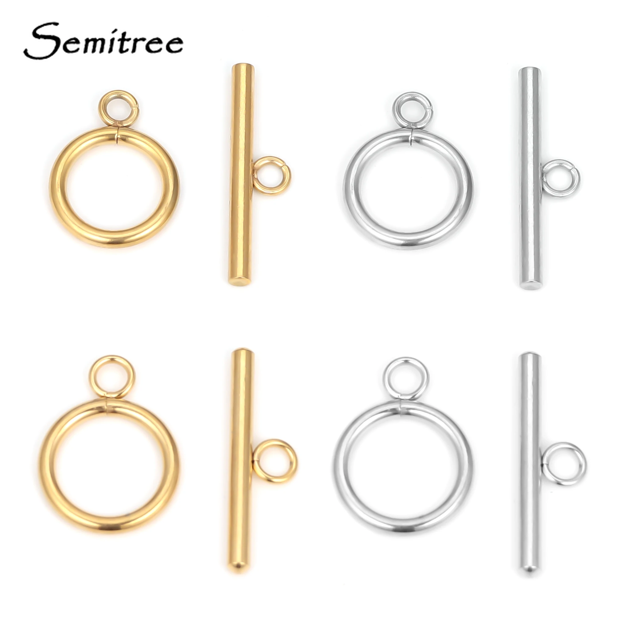 5 Sets de acero inoxidable broche OT cierres de palanca para la fabricación de la joyería DIY conectores para collares pulseras ganchos accesorios de artesanía