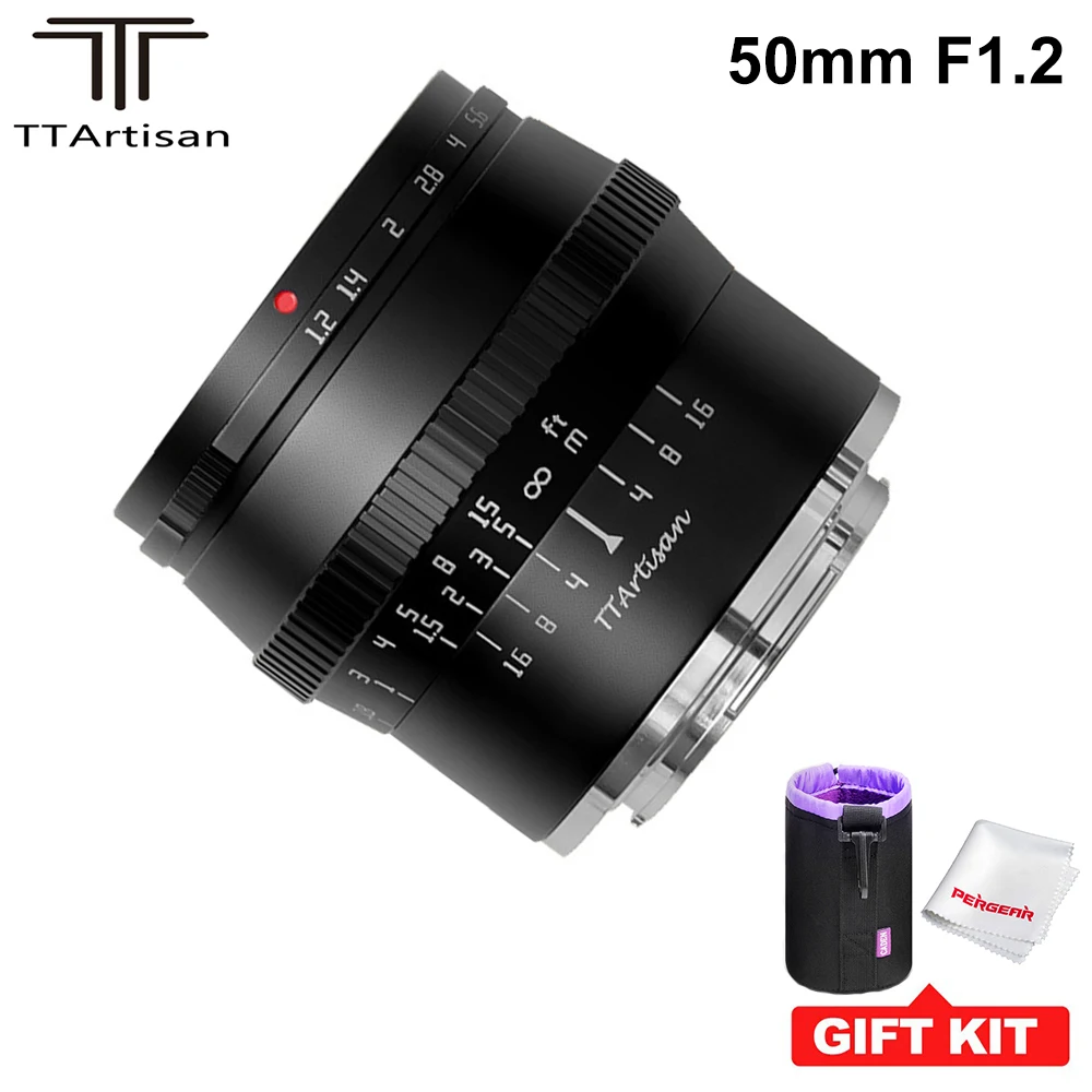 TTArtisan 50mm F1.2 Large Aperture APS-C Lens for Sony E-Mount for Fujifilm / M4/3 Camera A6600 A6500 A7 X-T4 X-T3 Manual Focus