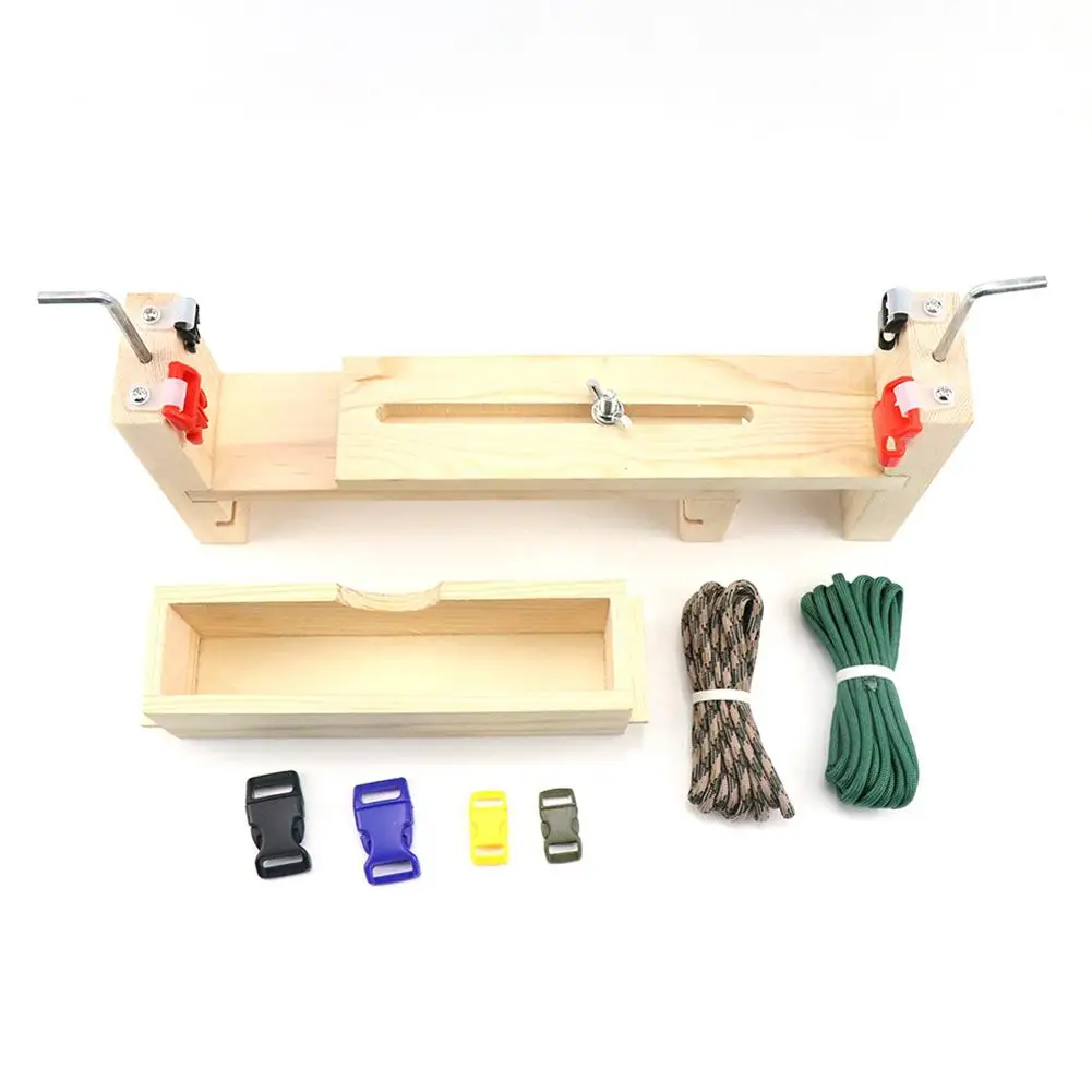 Wooden With Paracord Паракорд Браслет производитель браслет Вязание Инструмент Деревянный Металл DIY Паракорд джиг Ткачество инструменты парашютный шнур плетение ремесло комплект - Цвет: Wooden With Paracord