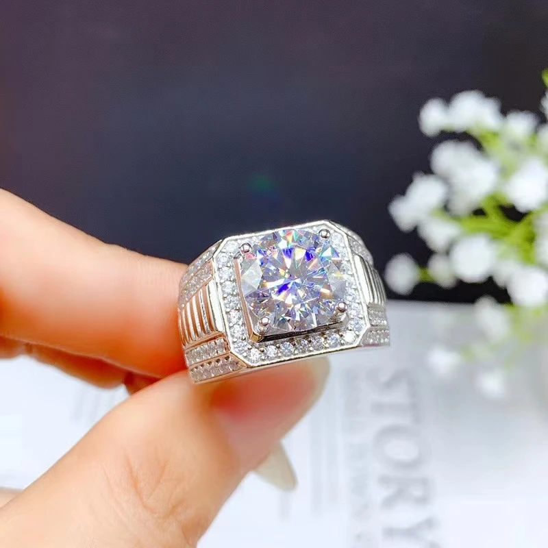 Bague en argent regardé 925 plaqué or pour homme, super grande