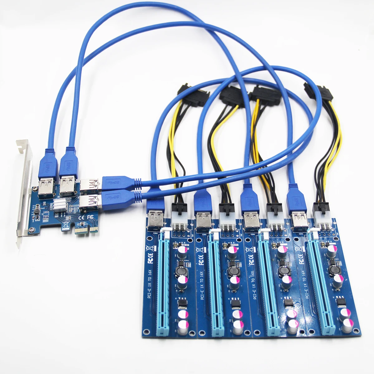 PCI-E to PCI-E adapter card 1 to 4 pci-ex1 to pci-ex16 graphics card ...