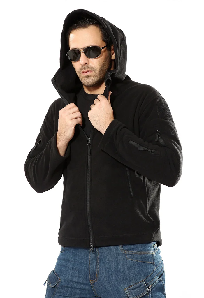 Clothing Coat Men Thicken Warm Military Army Fleece Jacket Patchwork Multi Pockets Polartec Men's Jacket and Coats