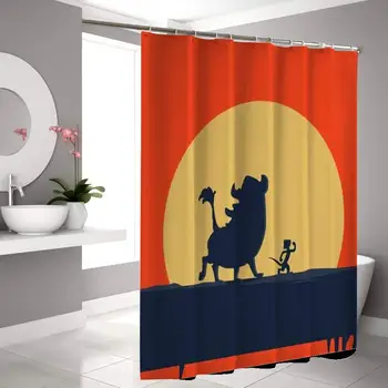 

Shower Curtain Liner 72X72 Inch Lion Cartoon Cute Bathroom Home Kitchen Waterproof