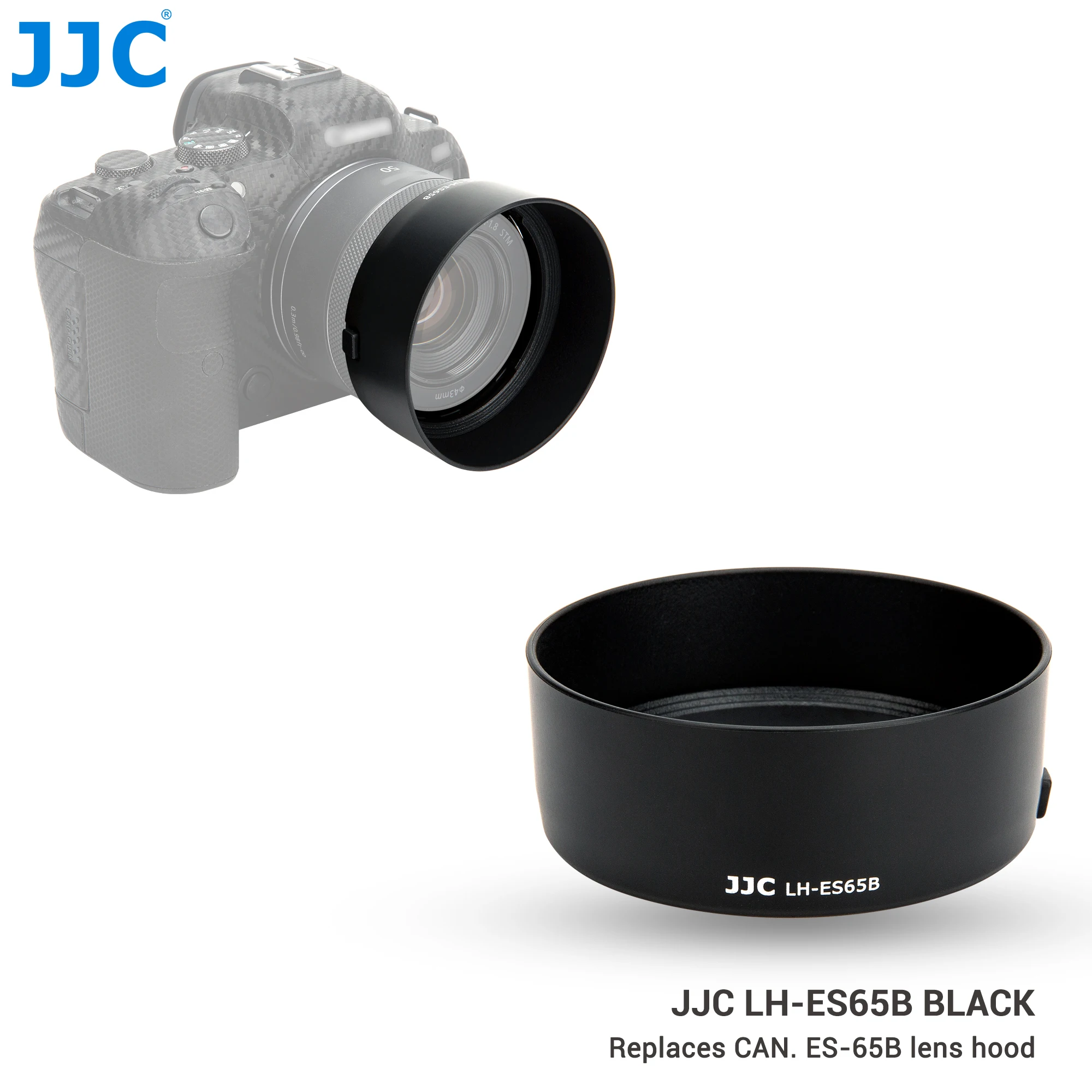 

JJC ES-65B Replacement Lens Hood Compatible with Canon RF 50mm F1.8 STM Lens for EOS R6 Ra R RP R5 C70 Camera Lens Accessories