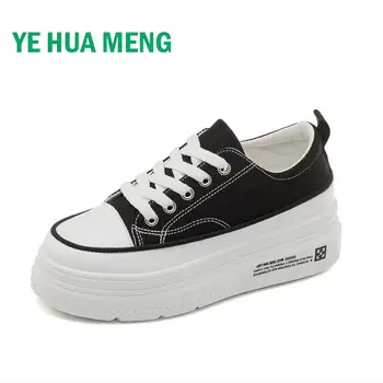 

Spring New Korean Casual Flat Breathable Black Womens Canvas Shoes Non-slip Light Platform Sneakers Harajuku Fashion Style