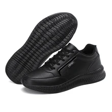 Mens Shoes Casual Men Sneakers Size 38-48 Brand PU Leather Walking Shoes Breathable Lace-Up Male Outdoor Casual Sports Shoes