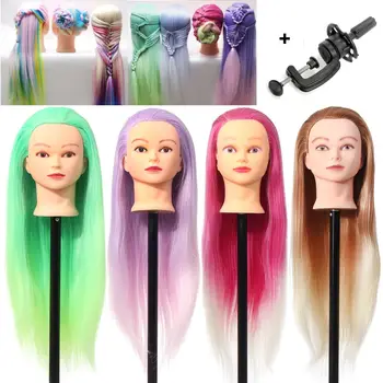 

Color hair head dolls for hairdressers synthetic head hairstyles Female Mannequin Hairdressing Styling Fiber Training Head