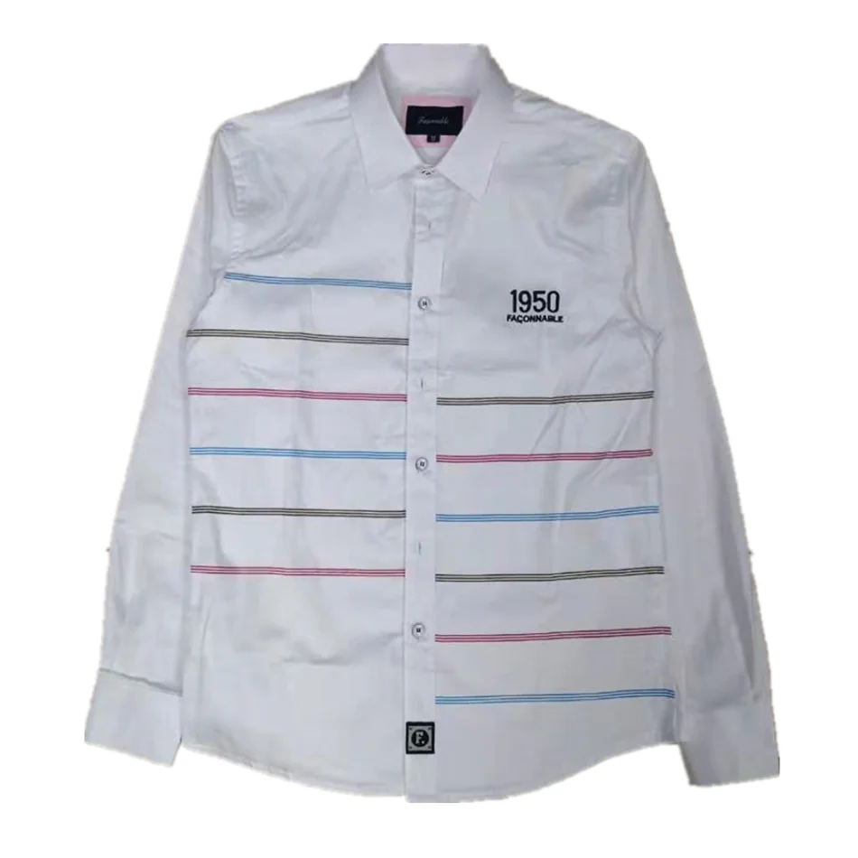 Рубашка с вышивкой, camisa masculina, мужские рубашки с длинным рукавом, хлопок, Social hombre eden park faconnable Сорочки мужские