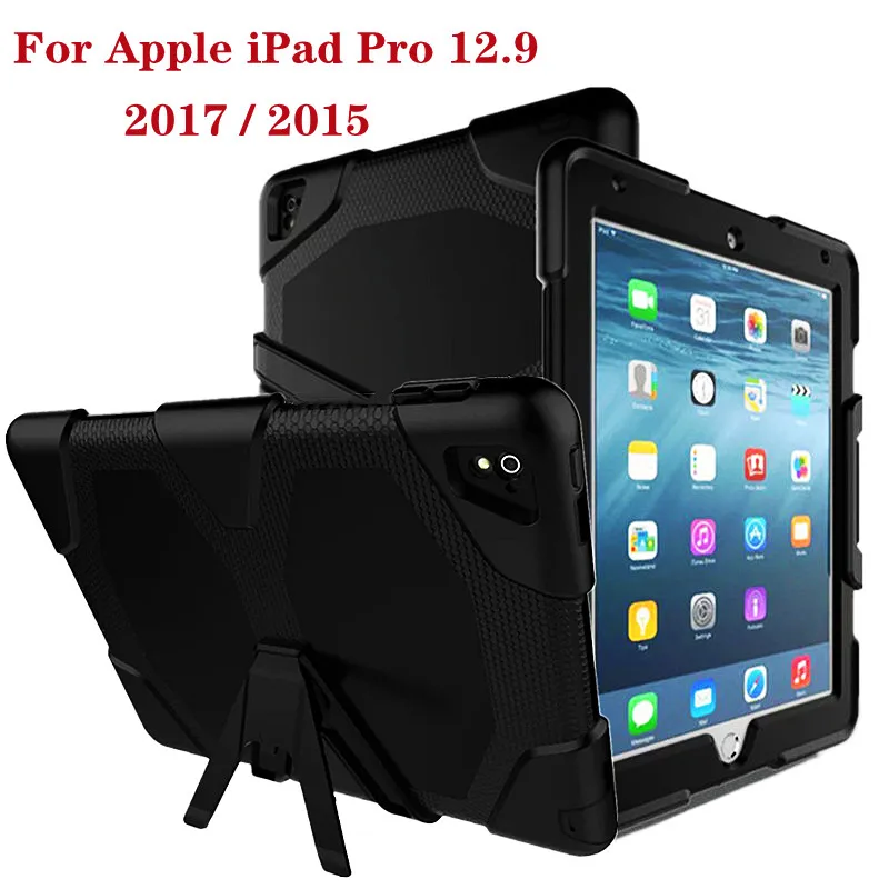 

Heavy Duty Kickstand Holder Cover For iPad Pro 12.9 2017 Full Shockproof Armor Case Tablet Case For Apple iPad Pro 12.9 2015