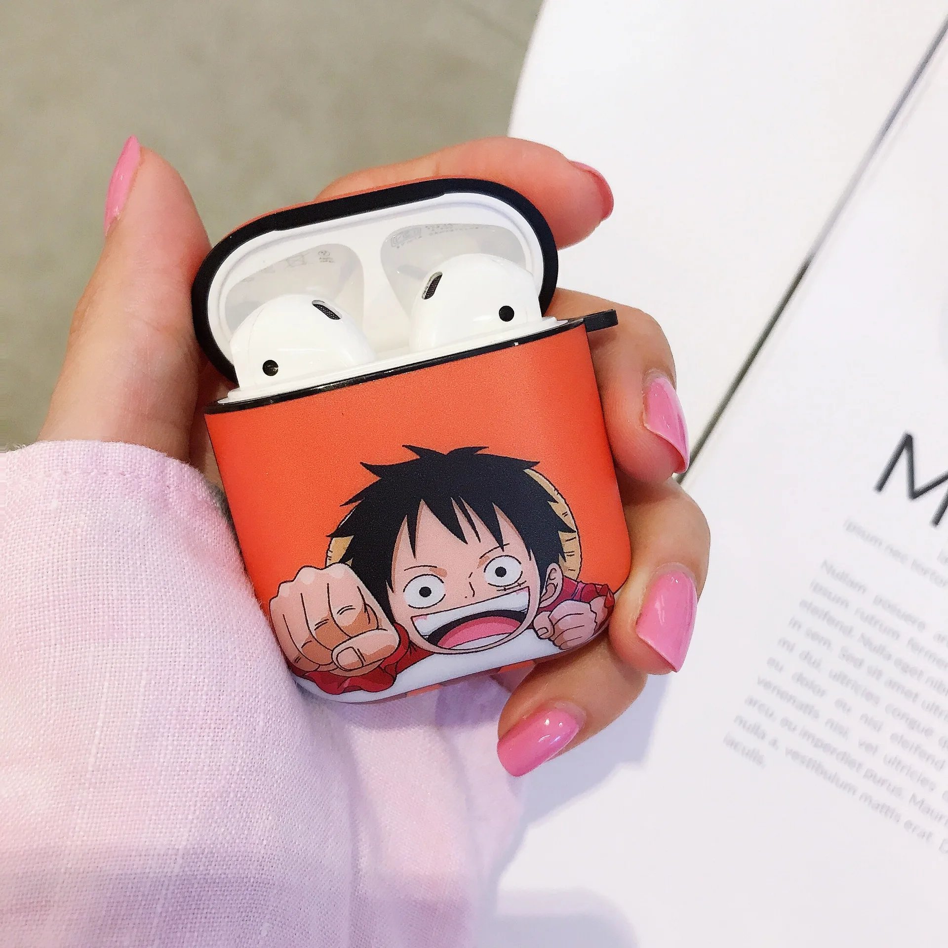 Аниме one piece Луффи Зоро Ace беспроводной Bluetooth наушники гарнитура ЖЕСТКИЙ чехол для защиты подарочная коробка