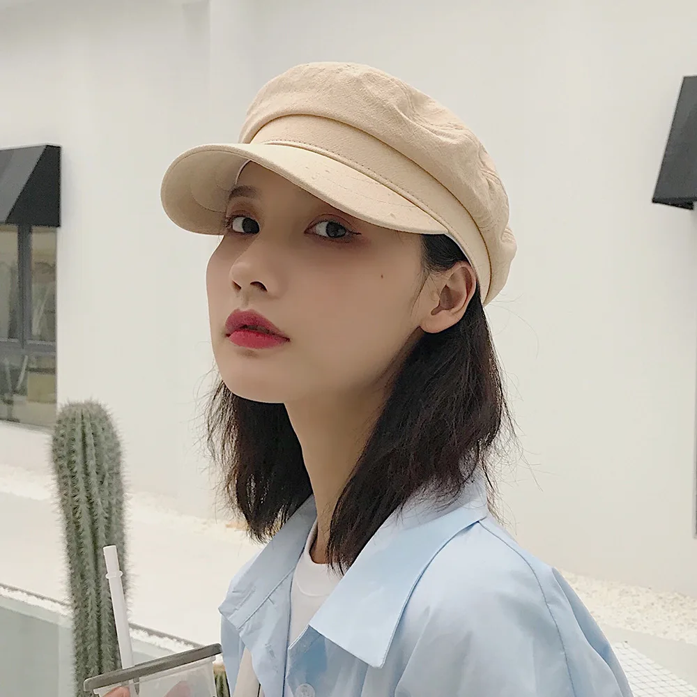 

Beret Women's Spring And Autumn Breathable Thin Japanese-style INS Elegant Flat Roof Military Cap Retro Literature And Art Korea