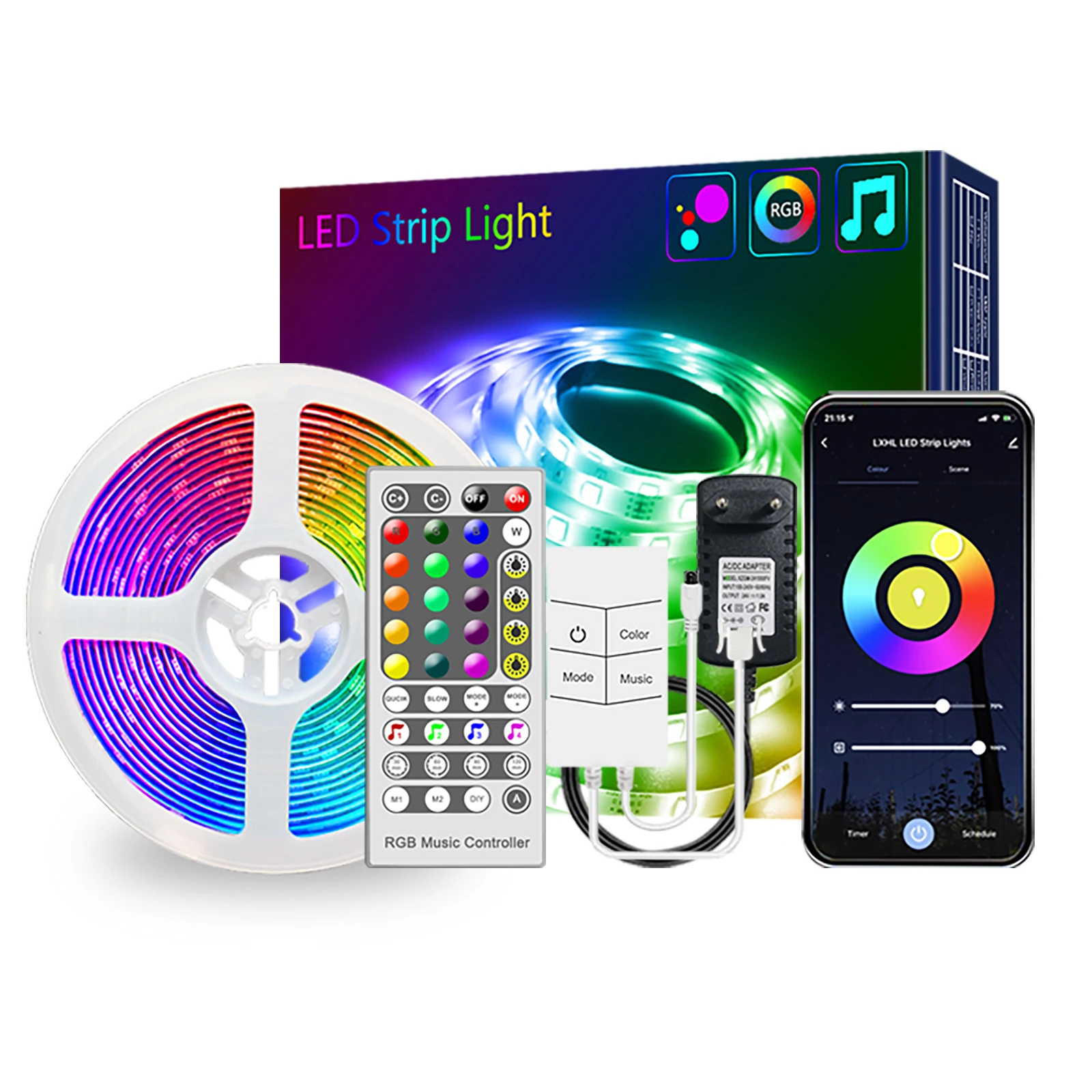 Luzes de tira led 5m 20m inteligente wifi app controle rgb cor em mudança sincronização música 5050 trabalhos flexíveis com alexa google assistente