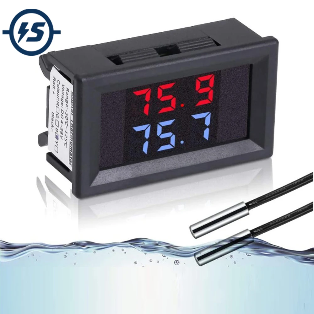 Цифровой термометр Автомобильный датчик температуры 4-28 В постоянного тока по