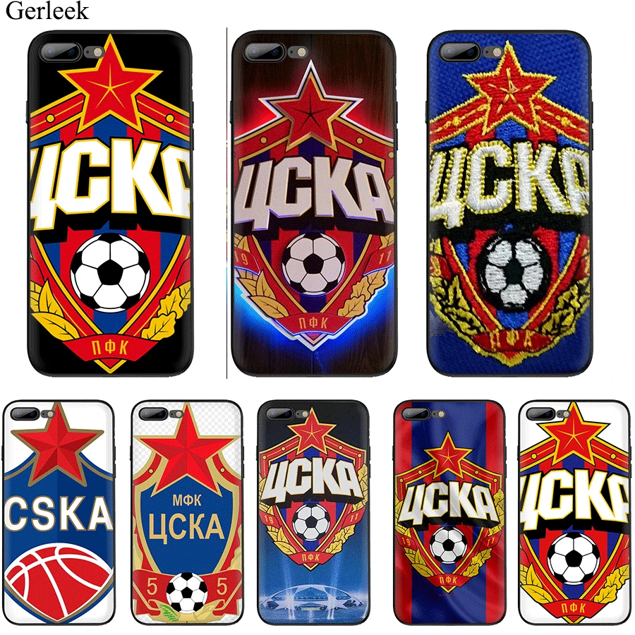 Silicone Phone Case for iPhone 7 8 6 6s Plus XR X XS Max Luxury Cases For Apple 11 Pro Back Cover PFC CSKA Moscow | Мобильные