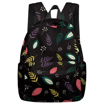 

Plant Theme Abstract Pattern Backpack For Teenage Travel Bags School Bags Backpack Interior Key Chain Holder