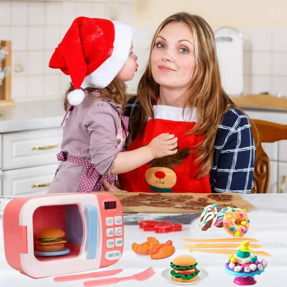 Микроволновая Кухня игровой набор с ролевыми играми искусственные продукты для детей, электронные ролевые игры печь игрушка набор с пищевой реквизит игрушка