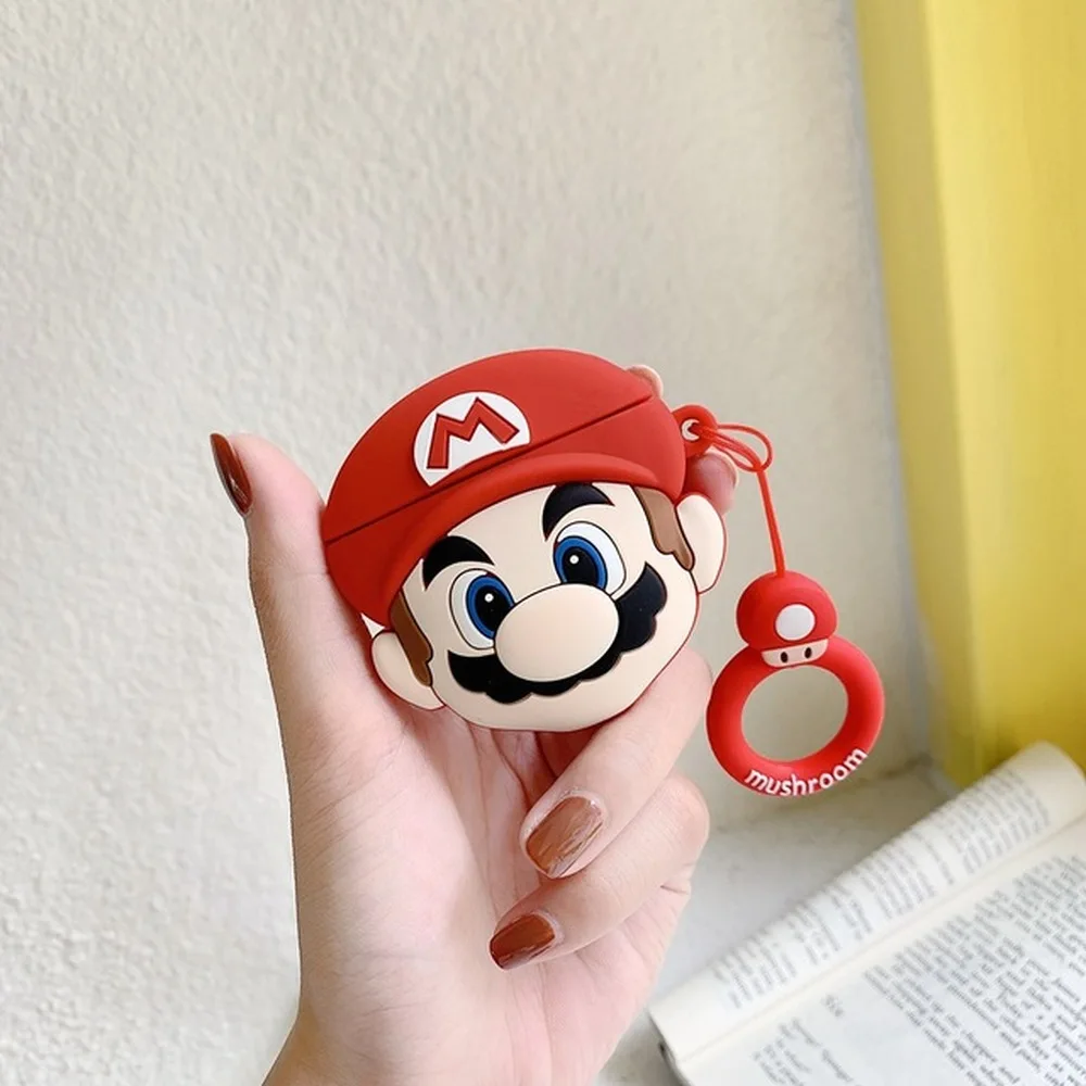 3D Силиконовый Забавный чехол с рисунком из мультфильма Супер Марио Bros чехол для Air Pods 1 2 Чехол для наушников для Apple Airpods силиконовый чехол s Funda