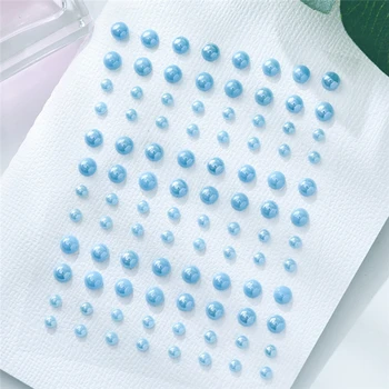 

80 Acrylic Pearl Stickers Self-Adhesive Rhinestones Portable Flat Back Pearl Decoration