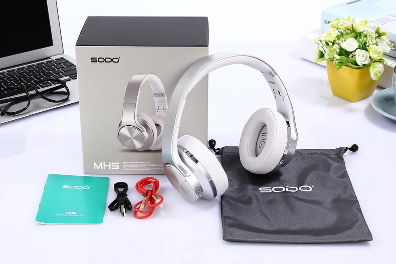 Bluetooth наушники SODO MH5 удобные беспроводные NFC 2 в 1 Twist-out Bluetooth динамик регулируемые наушники с микрофоном