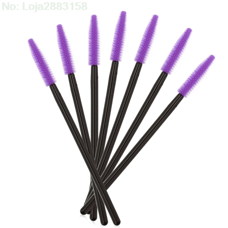 Purple 50 шт Силиконовые одноразовые палочки для туши щетка для ресниц расширитель инструмент для макияжа - Цвет: Purple