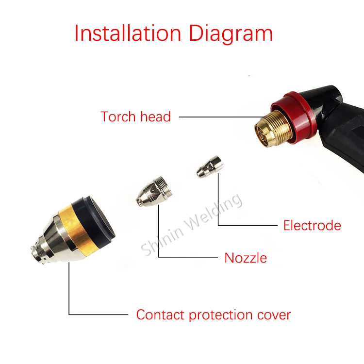 top welding helmets P80A plasma cutting torch protective cover, contactable protective cover, white porcelain mouth shunt, cutting torch metal prote welding cable