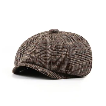 

JAMONT Peaky Blinders Men Berets Hat Autumn New Vintage Herringbone Octagon Cap Women'S Casual Pumpkin Hat Gatsby Flat Beret