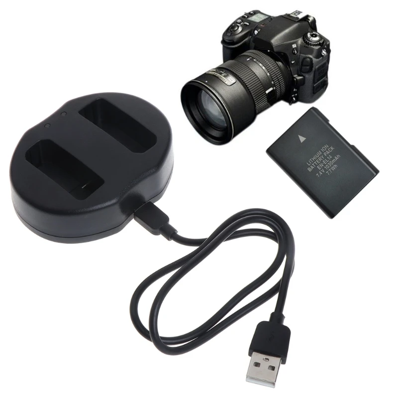 EN-EL14 Dual USB Батарея Зарядное устройство для цифровой камеры Nikon Coolpix P7000 P7100 D3100 D3200 D5100 LX9A