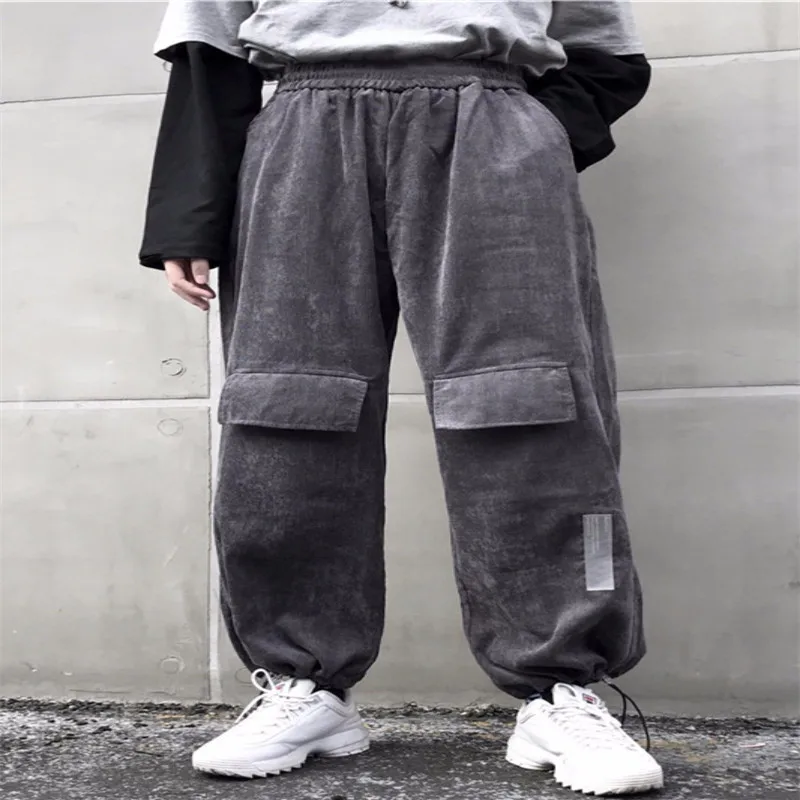 Lychee Harajuku однотонные Вельветовые женские спортивные штаны джоггеры с эластичной резинкой на талии широкие женские брюки свободные Весенние осенние зимние женские штаны