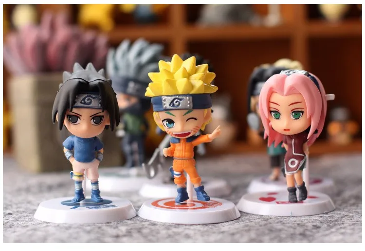 Action Toy Figure Naruto Sasuke Kakashi Figure Set Classic Japanese Anime Figurine Resin Model Builiding Quality Toys For Boys