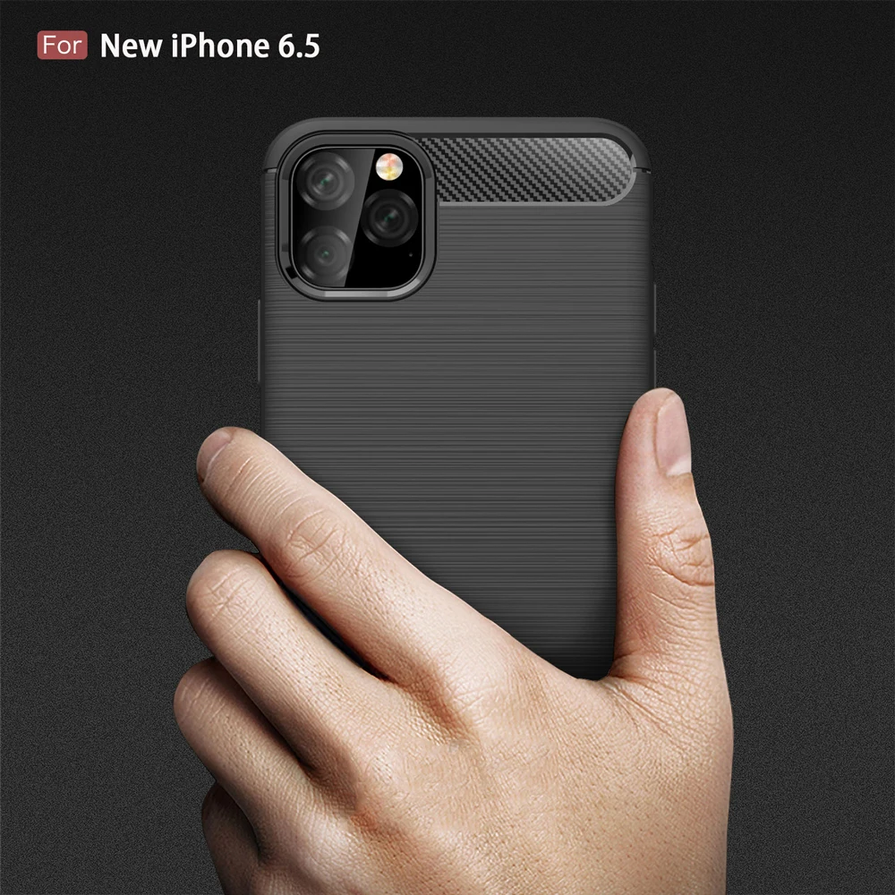 

For iphone xs max Case Shockproof Carbon Fiber Bumper 8plus 7 6 6s 6 plus Soft Slim TPU Phone Cover For iphone 11 Pro Max