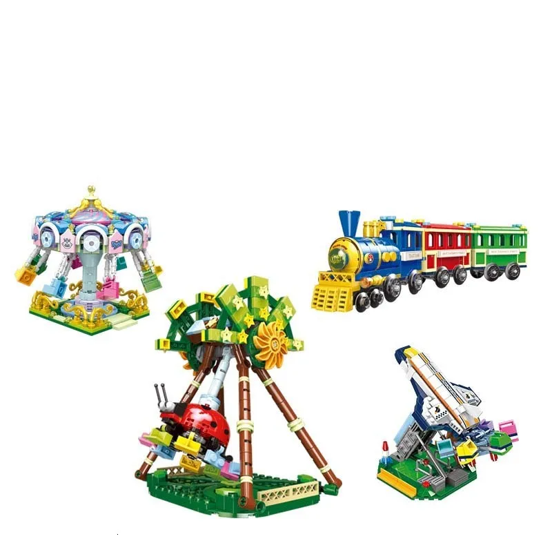 

Star Fort Building Block Mini- Streetscape Playground Series Will Pendulum Windmill Sightseeing Train Xb01111
