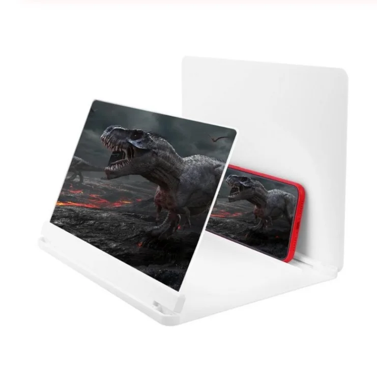 White 10 inch HobbyLane мобильный телефон 3D экран видео лупа кронштейн складной увеличенный Рабочий стол смартфон фильм HD усилительный проектор d25 - Цвет: White 10 inch