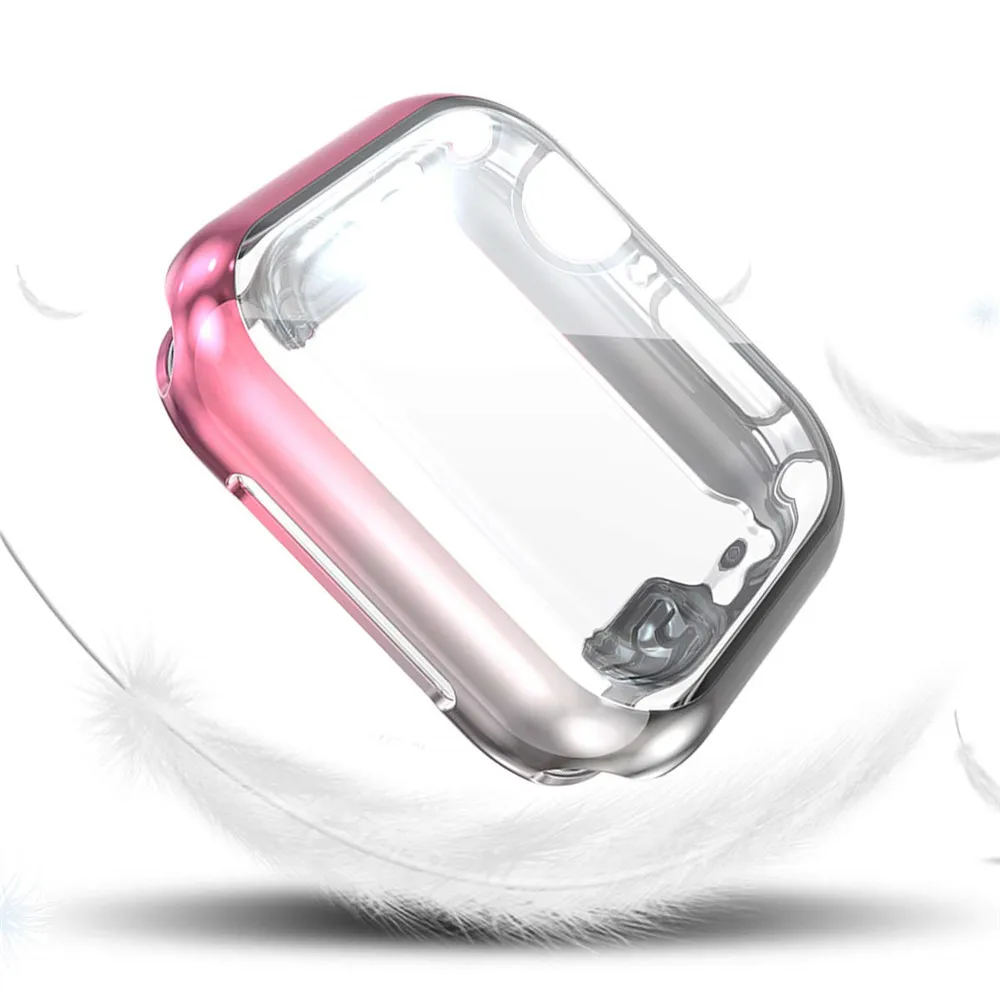Style E Мягкий чехол-бампер для часов с защитой экрана для Apple Watch 5 4 чехол 44 мм 40 мм высококачественные защитные аксессуары для iWatch - Цвет: Style E