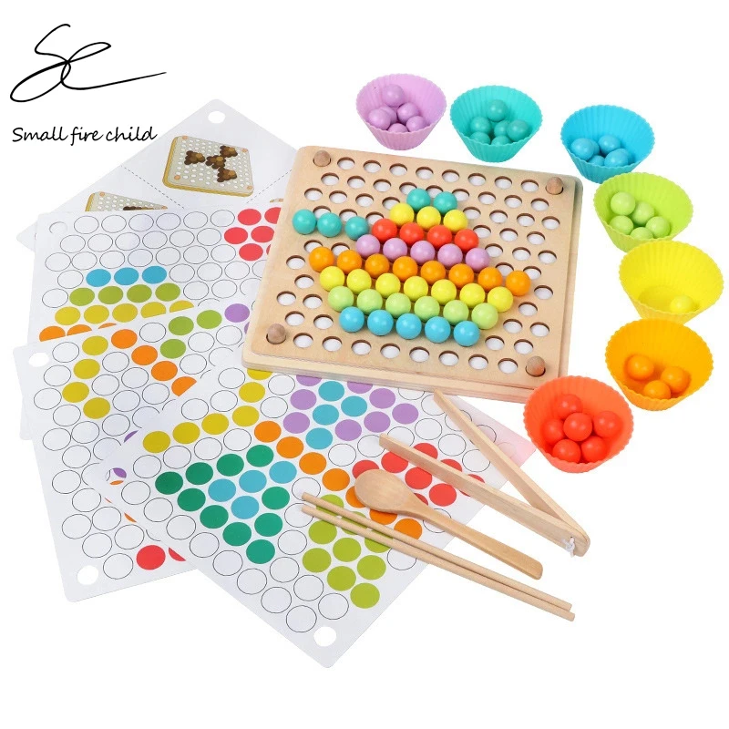 buy Kids Toys Montessori Wooden Toys Hands Brain Training Clip Beads Puzzle Board Math Game Baby Early