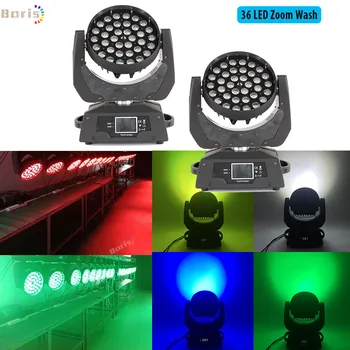 

No Tax 2x LED Wash Zoom Moving Head Light 36x18W RGBWA+UV 6IN1 Touch Screen Lyre wash 36x12W DMX 18 Channels DJ Disco Party Bar