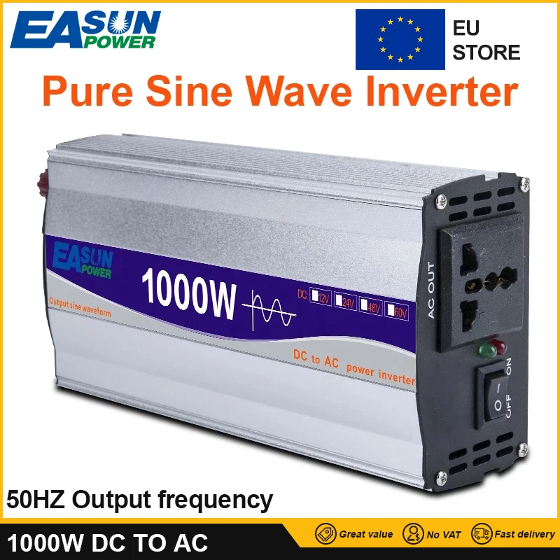 1000W Pure Sine Wave Power Inverter DC 12V/ 24V To AC 220V Converte LED Display Portable Car | Обустройство дома