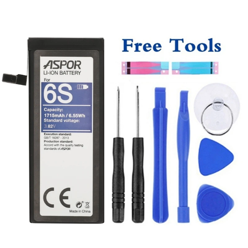 

2019 1715mAh Replacement Mobile Phone Battery For Apple iPhone 6s Battery for iphone 6 4.7'' 4.7 inch tools+Sticker